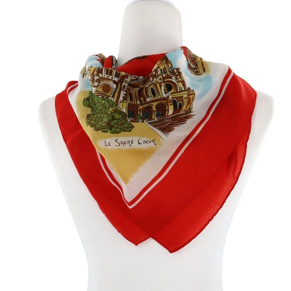 Paris Scarf Red Classic Career Versatile Travel Casual Everyday Weekend Office - Picture 4 of 11